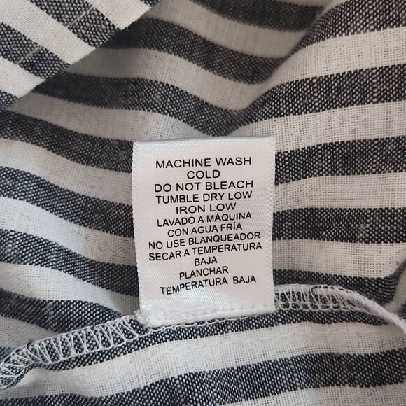 Love Tree Black and White Striped Preppy Shorts with Tie Waist Size Large - Picture 8 of 9